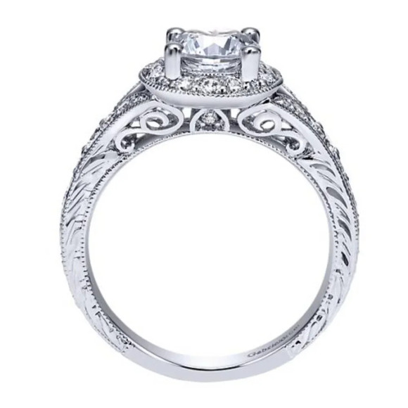 🌸Round Shiny CZ Noble Silver Wedding/Engagement Ring for Women, K808 - Picture 6 of 10